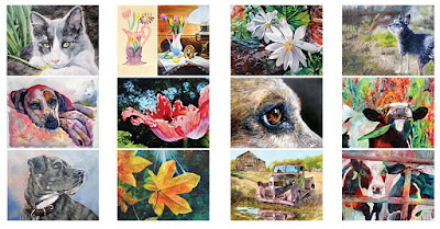12 monthly images from 2019 calendar of Judy Lavoie artwork