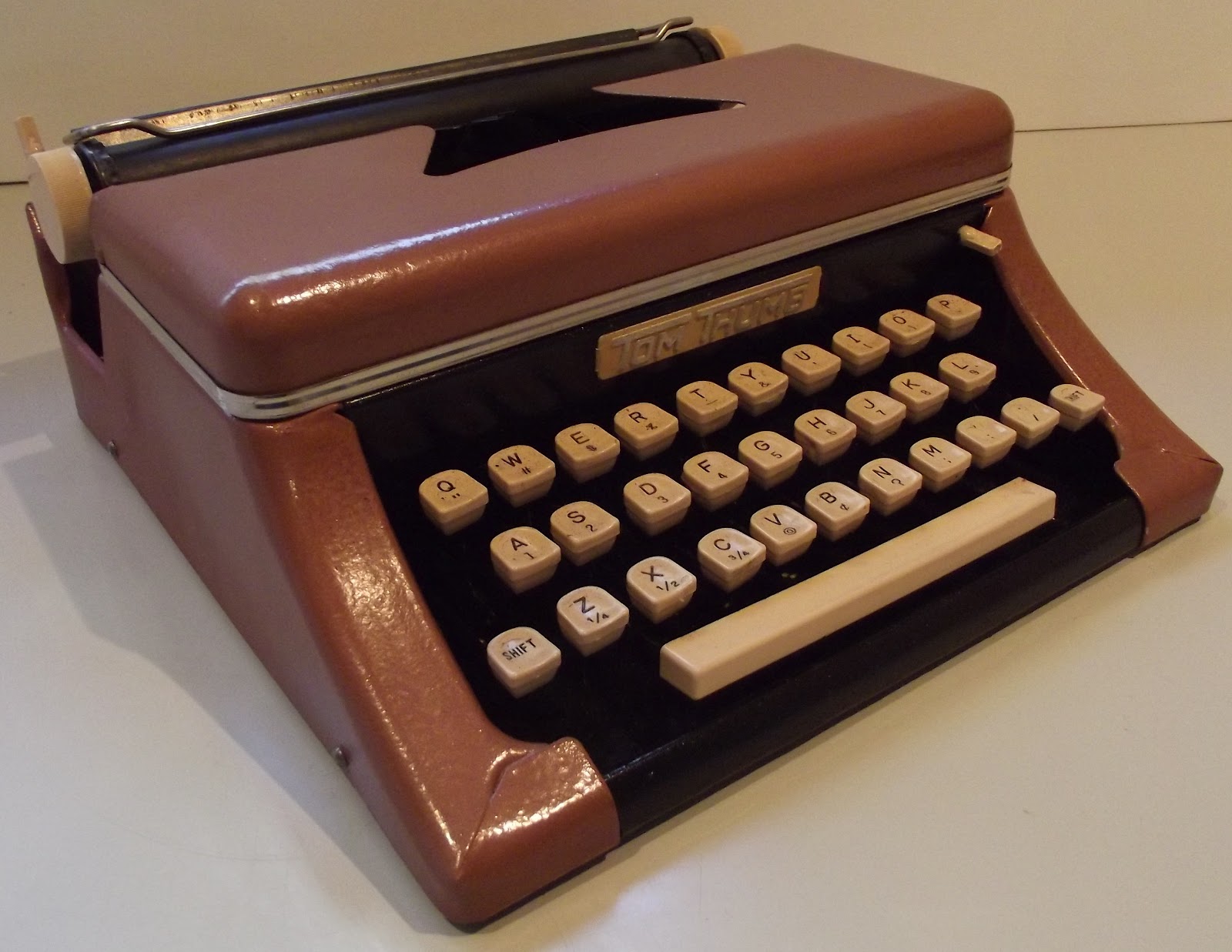 Vintage Tom Thumb JUNIOR Child's TOY Typewriter BLUE MADE IN USA