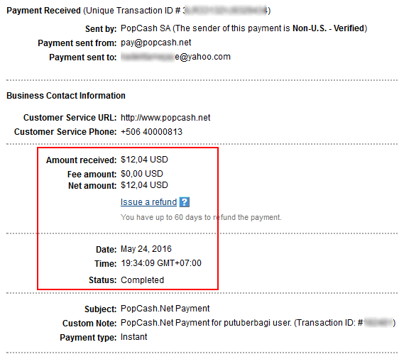 Pembayaran Popcash 24 Mei 2016 Pembayaran Popcash 24 Mei 2016