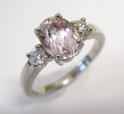 Pink Kunzite and Diamond Ring