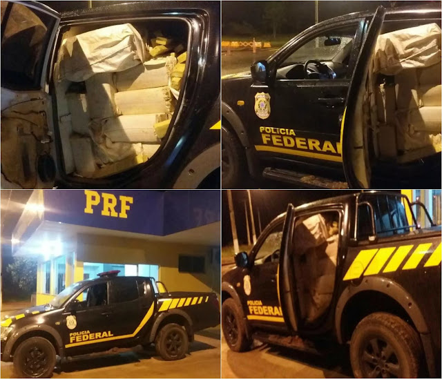 Falsa viatura da PF é apreendida com 744 kg de maconha em MS Falsa viatura da PF é apreendida com 744 kg de maconha em MS