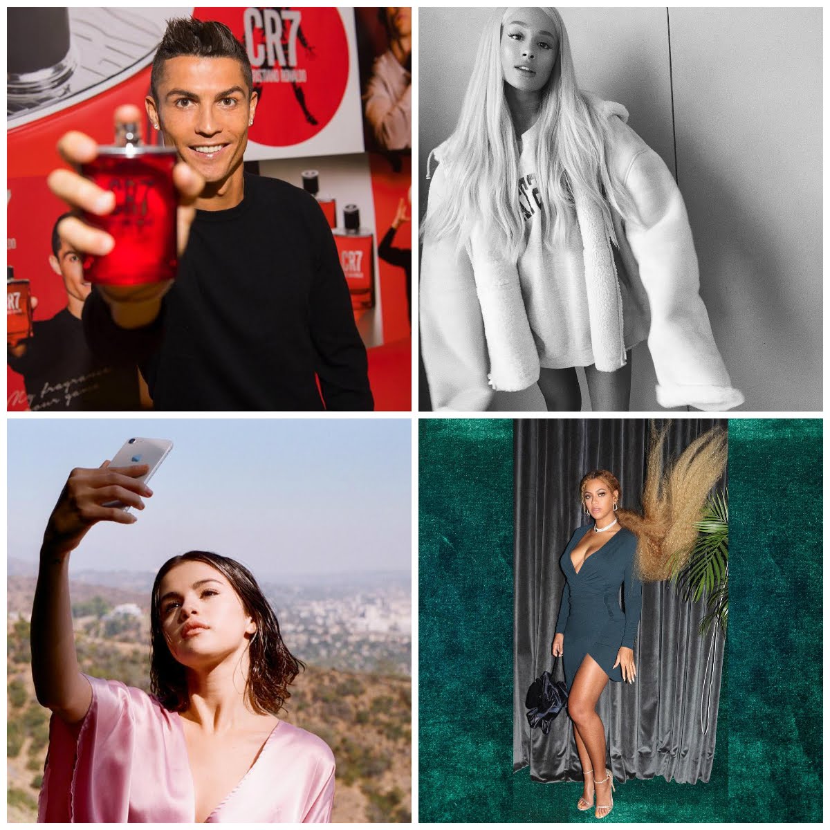 Selena Gomez Cristiano Ronaldo Ariana Grande Beyoncé Instagram
