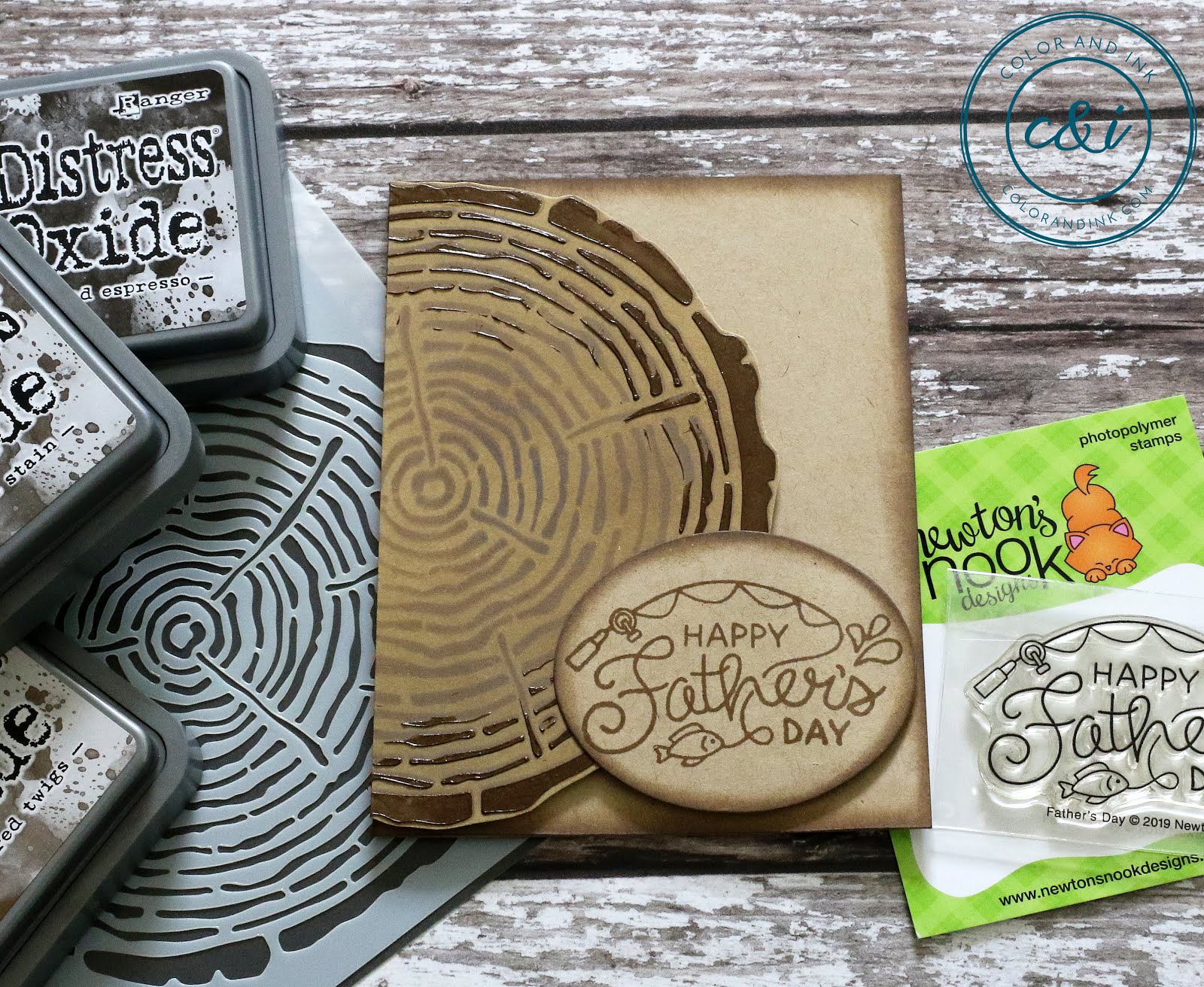 Father's Day Stamp Set and Tree Ring Stencil by Newton's Nook Designs #newtonsnook #handmade
