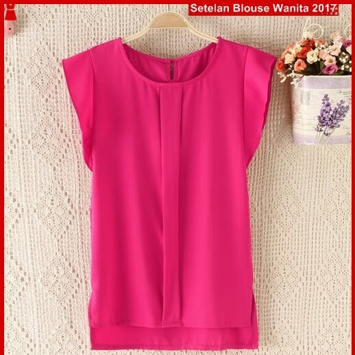 B6BKS Blouse Kiomi Pink Cantik Modis Harian Bj55B6