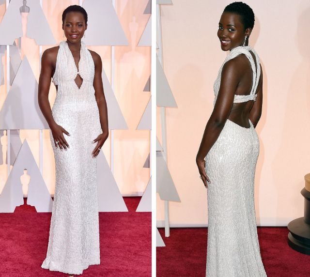 Lupita Nyong'o in Calvin Klein Collection at the Academy Awards 2015