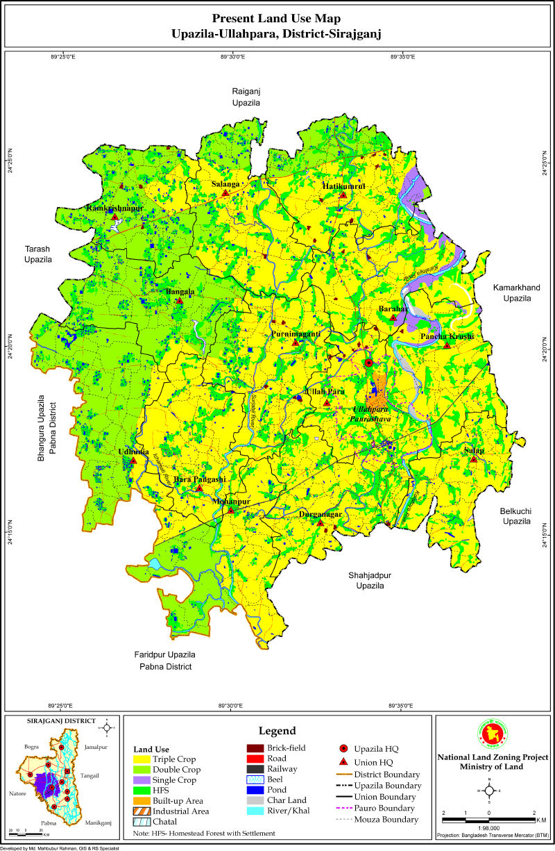 Ullapara Upazila Mouza Map Sirajganj District Bangladesh