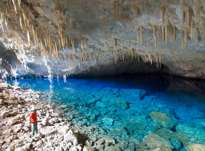 Marcos y Celia: Cueva del Lago Azul (Brasil).