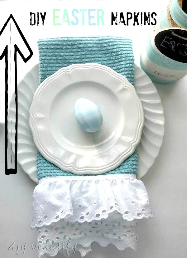 how to make Easter napkins from bar towels