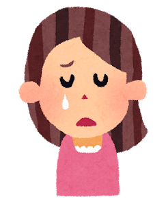 女性の表情のイラスト「泣いた顔」