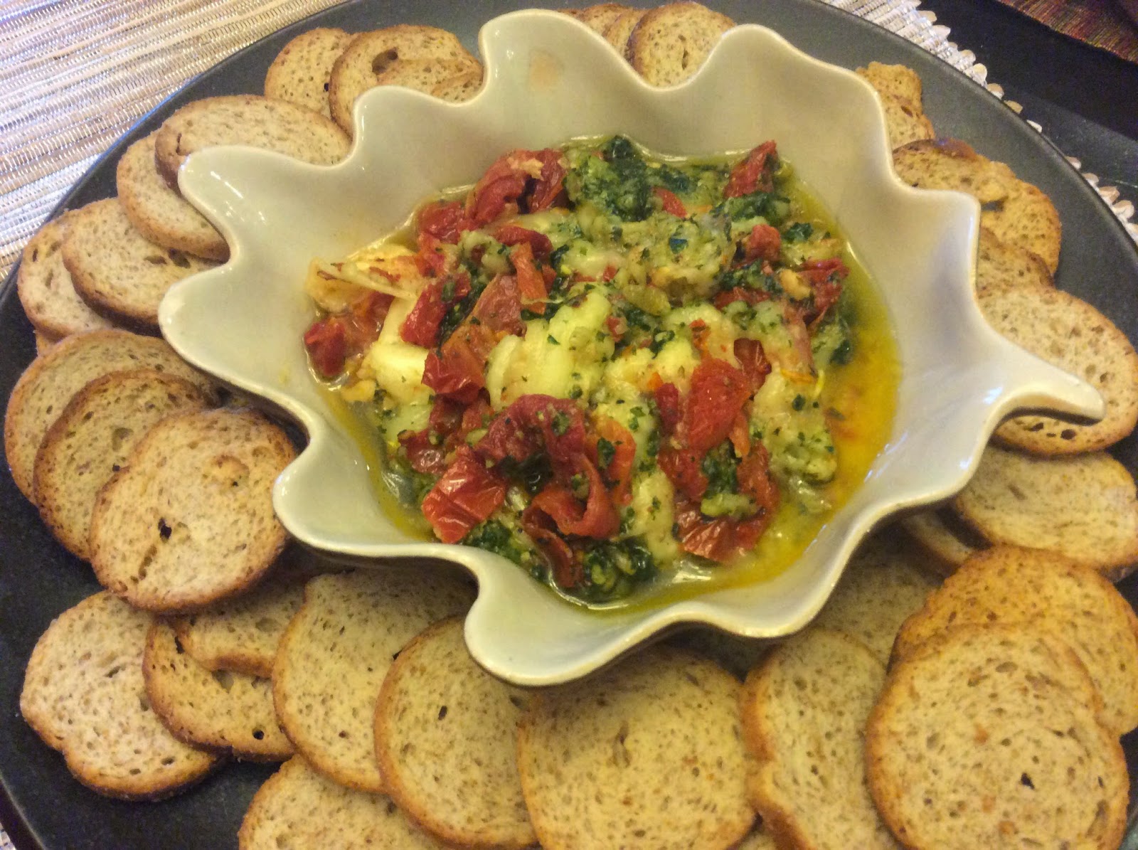 All Things Libby Sundried Tomato and Pesto Baked Brie Dip