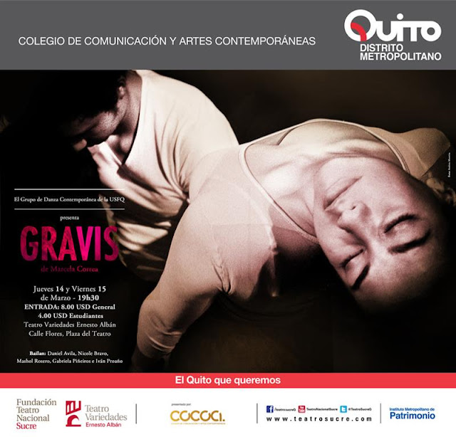 "Gravis", el nuevo show de nuestro grupo de danza contemporánea, 14 y 15 de marzo, Teatro Variedades, 19h30.