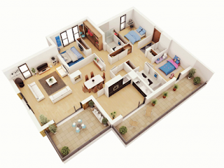 Desain Rumah Modern Insprasi 25 Denah Desain Rumah Modern 3D Sederhana dan Minimalis 3 Kamar