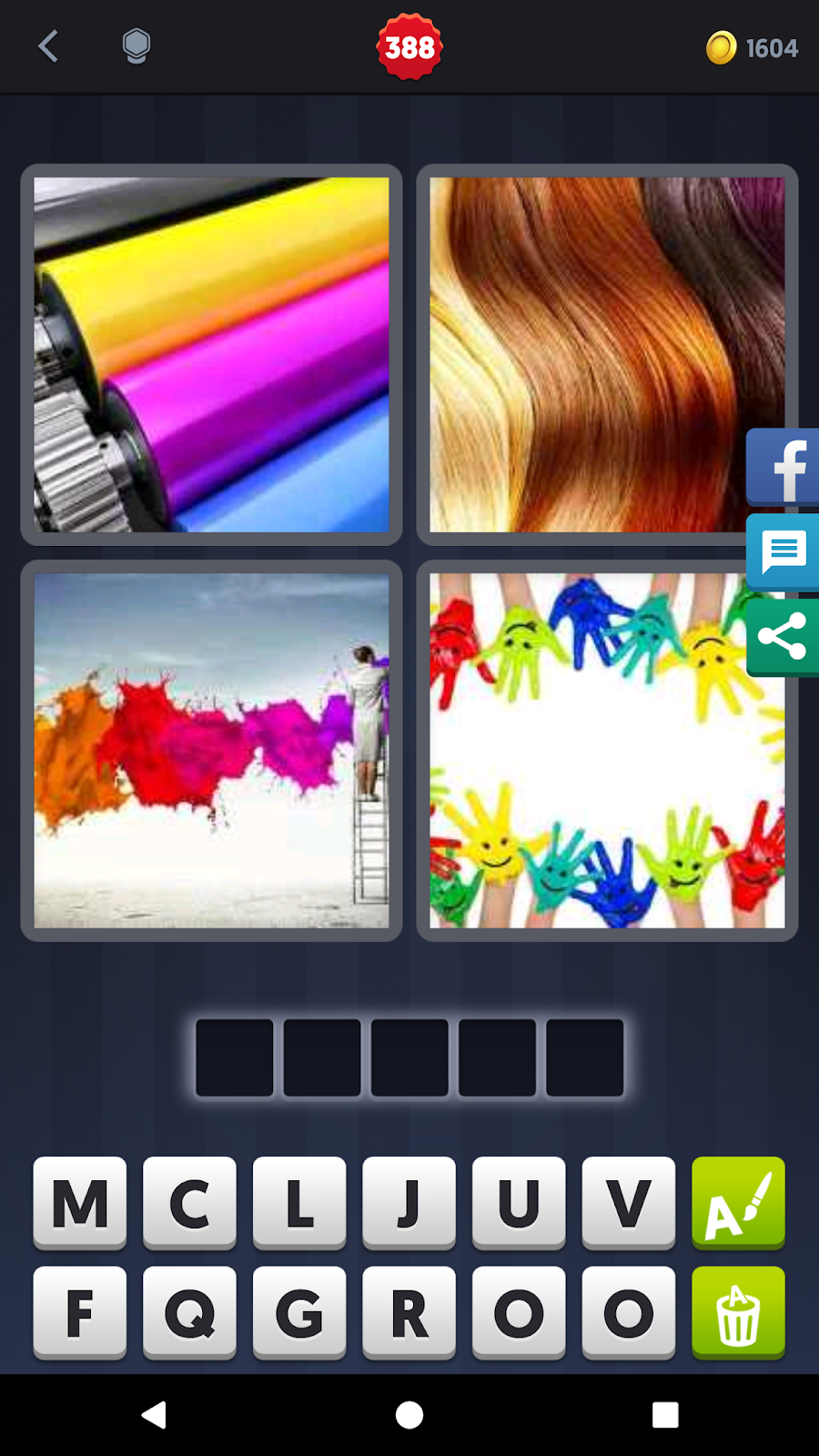 4 Pics 1 Word Answers Solutions LEVEL 388 COLOR