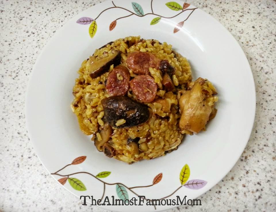 The Almost Famous Mom OnePot Chicken, Mushroom and Chinese Sausage Rice