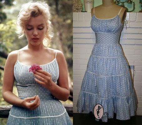 Morningstar Pinup: Marilyn Monroe's Blue Polka-dot Sundress
