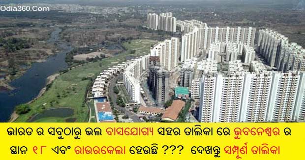 Bhubaneswar ranks 18th in the country at Ease of Living Index, Rourkela's Rrank ???