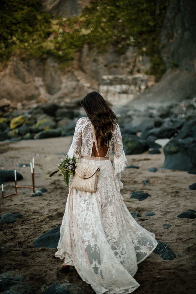 immacle vestido boho bohemio boda playa rocas salvaje ideas