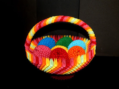 3D Origami Rainbow Basket 