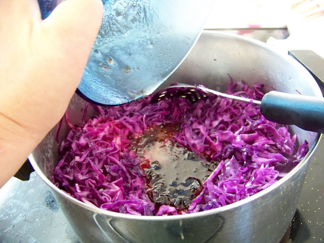 Rice Vinegar, Red Currant Jelly and Red Cabbage