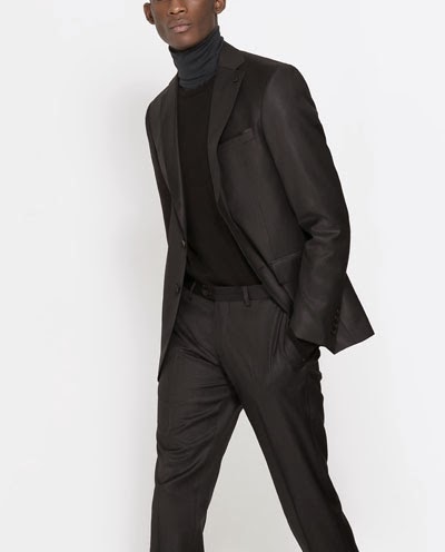 6 Moda: Zara men 2014 Suits BLACK PLAIN SUIT moda formal man 2014