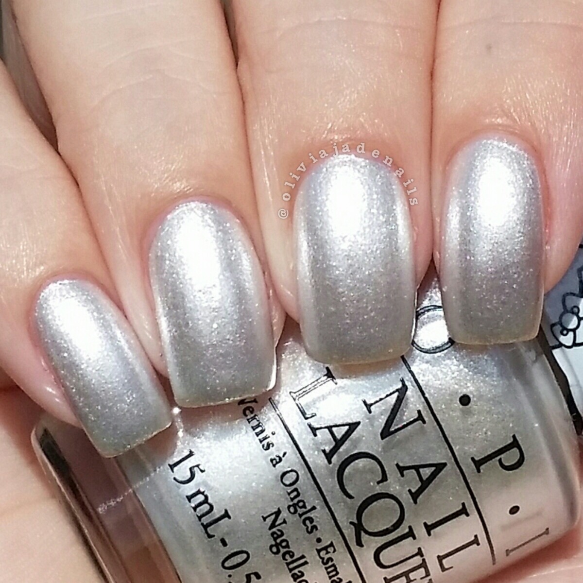 OPI Kitty White swatched by Olivia Jade Nails