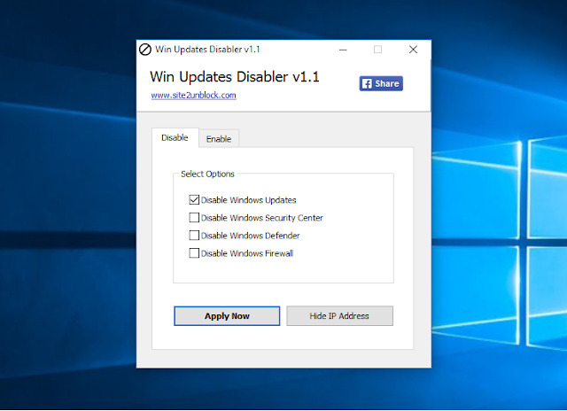 برنامج مجاني لتعطيل او تفعيل تحديثات وخدمات الويندوز بنقرة واحدة Win Updates Disabler 1.1