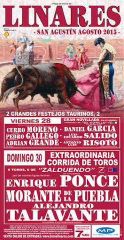 Linares - Feria de San Agustín 2015 - Festejos taurinos