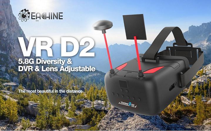 Eachine Vr D2 5 Inches 800 480 40ch Raceband 5 8g Diversity Fpv Goggles With Dvr Lens Adjustable