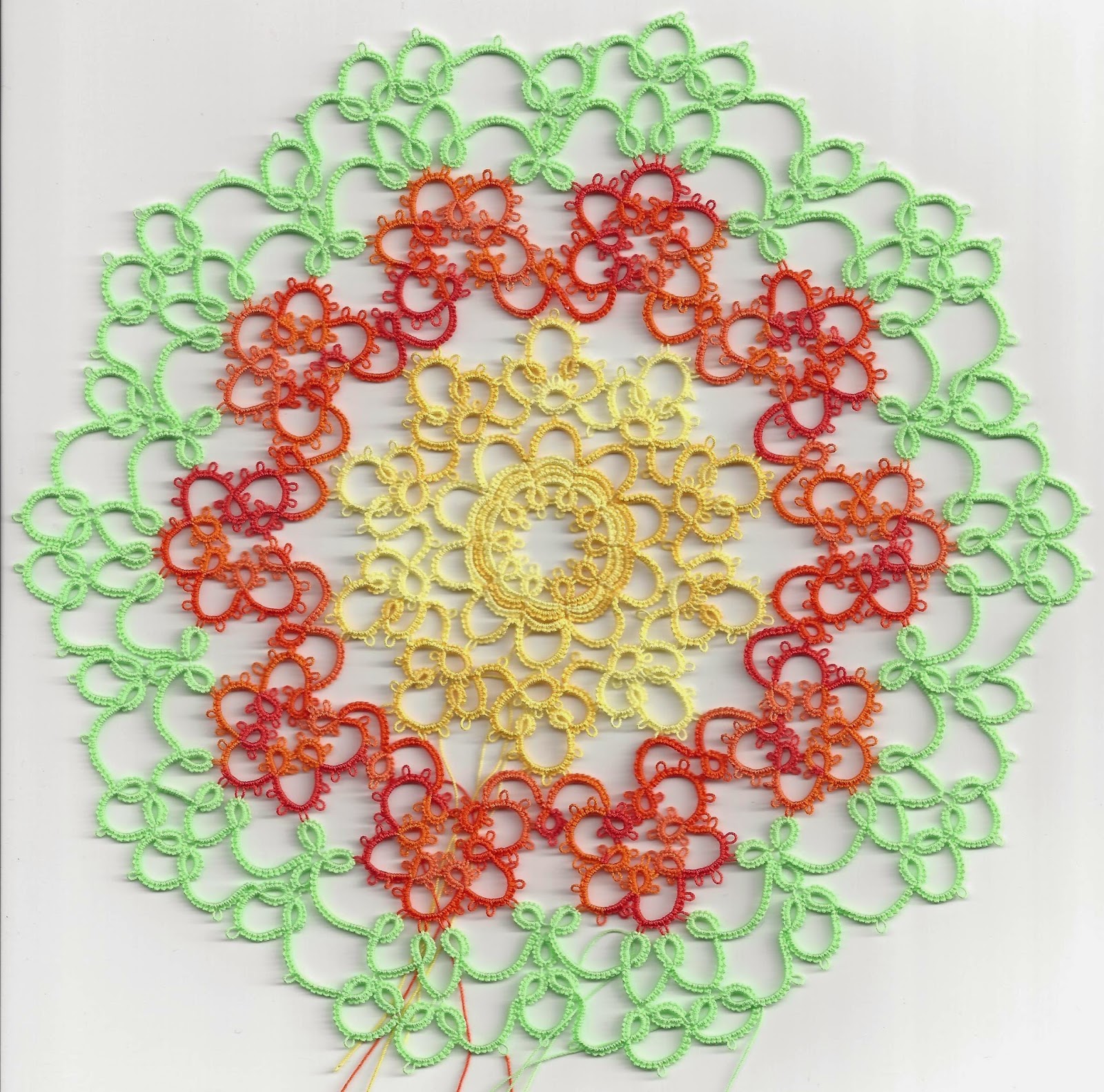 Tatting Lace in Grace Renulek's Spring Doily Round 5 done