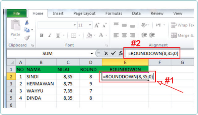Cara Membulatkan Angka Dibelakang Koma Pada Excel