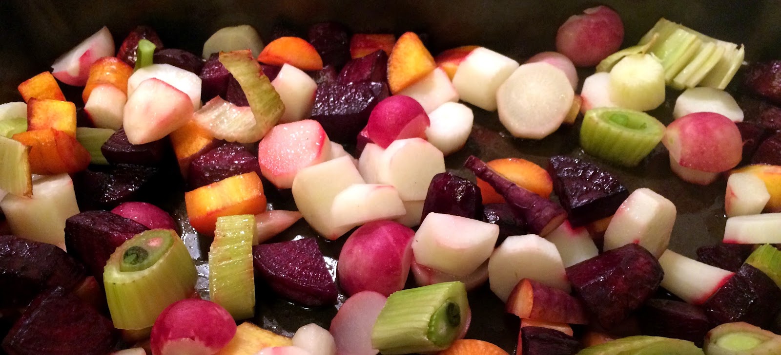 Cook Food. Mostly Plants. Roasted Beets and Radishes with Caramelized