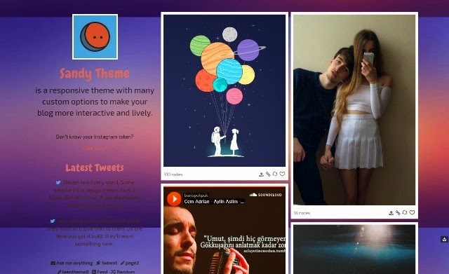 Sandy - Fully Responsive Tumblr Theme