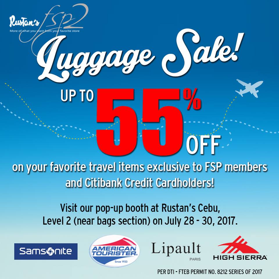Manila Shopper Rustan's Cebu Luggage SALE July 2017