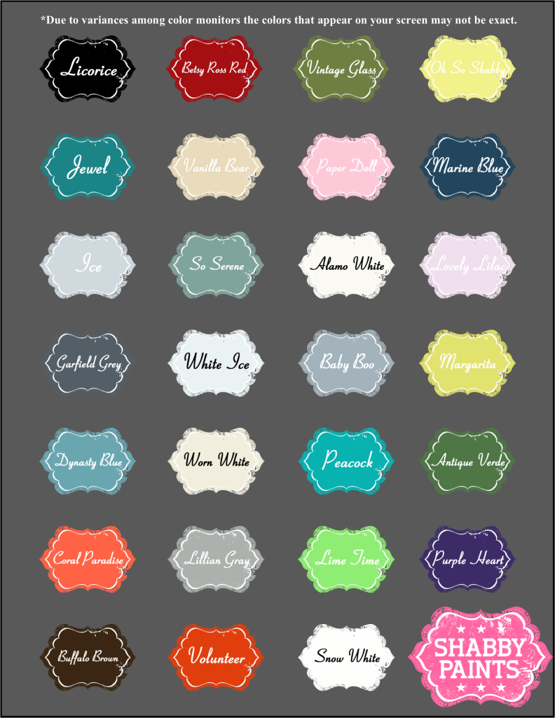 Country Chic Color Chart