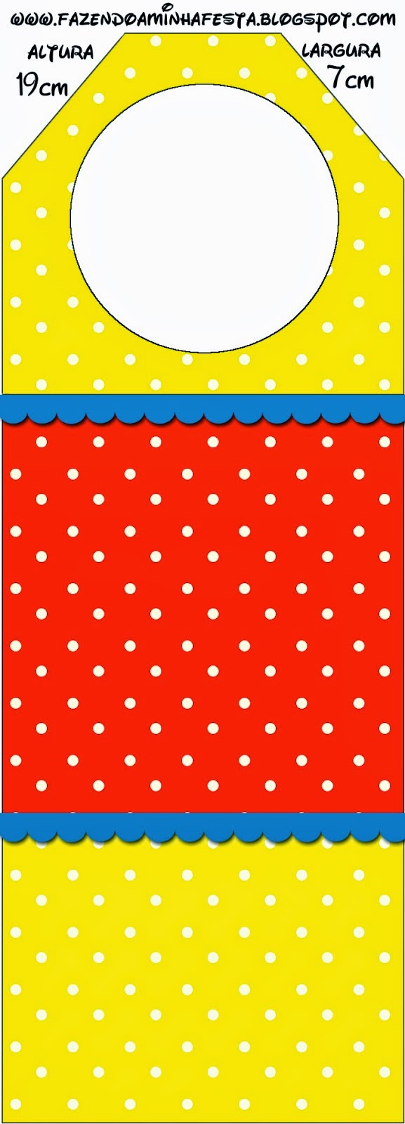 Rojo, Amarillo y Lunares Blancos: Imprimibles Gratis para Fiestas. Marcapaginas para Imprimir Gratis de Rojo, Amarillo y Lunares Blancos.