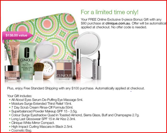 Sydney Gift With Purchase Clinique Bonus Time