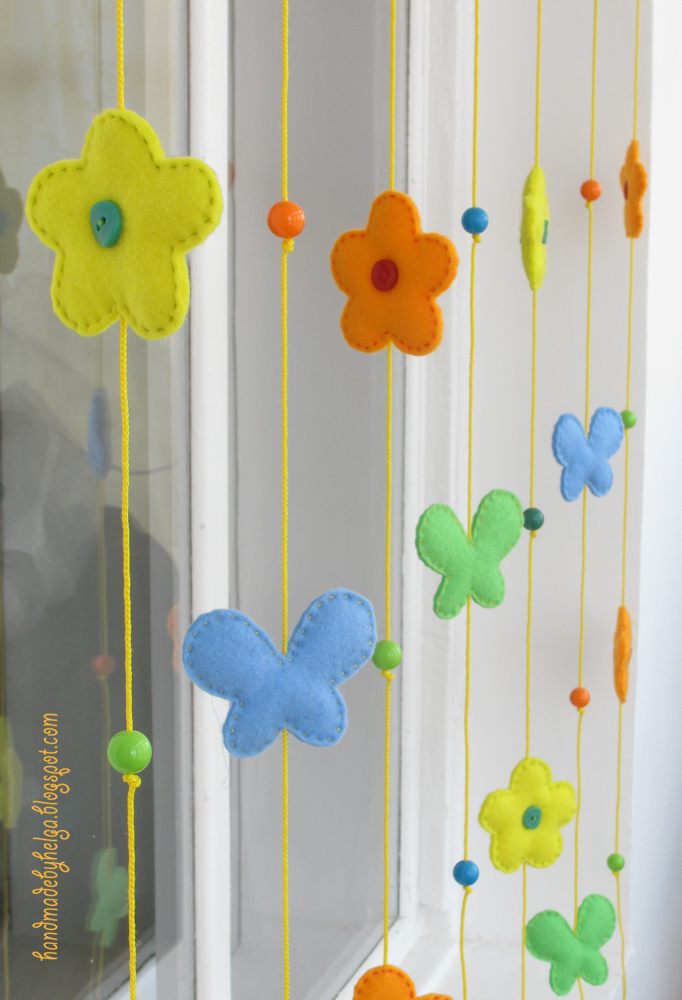 Handmade by Helga Felt garland for balcony
