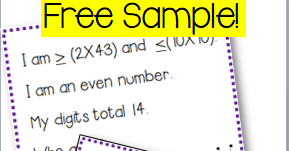 Classroom Freebies: Math Riddle Cards for 4th and 5th Grade