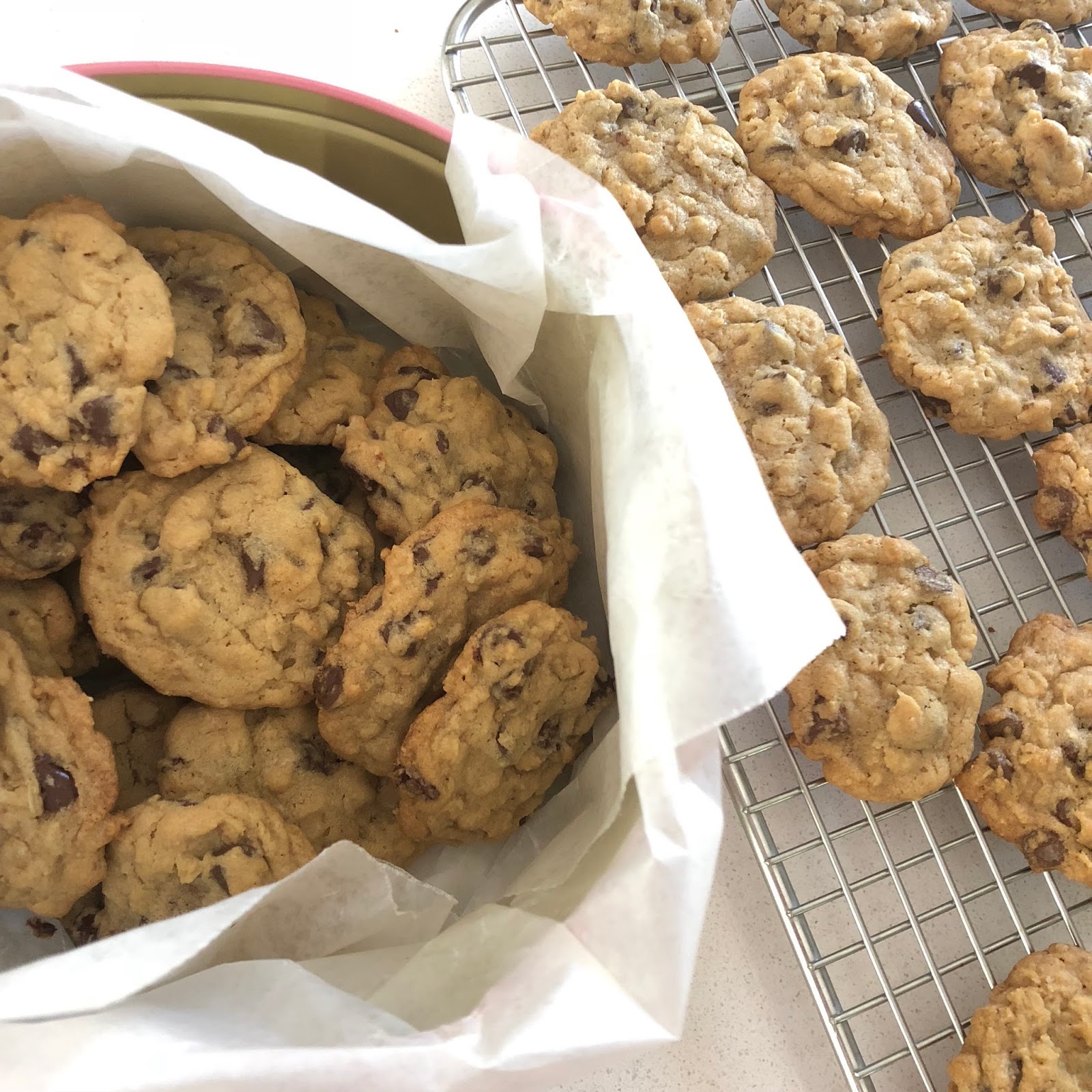 Family Recipes Chocolate Chip Oatmeal Cookies (King Arthur) or bars