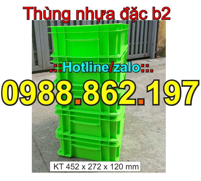 Thùng nhựa đặc B2, thùng nhựa, sóng nhựa bít b2, hộp nhựa B2, khay nhự - 1