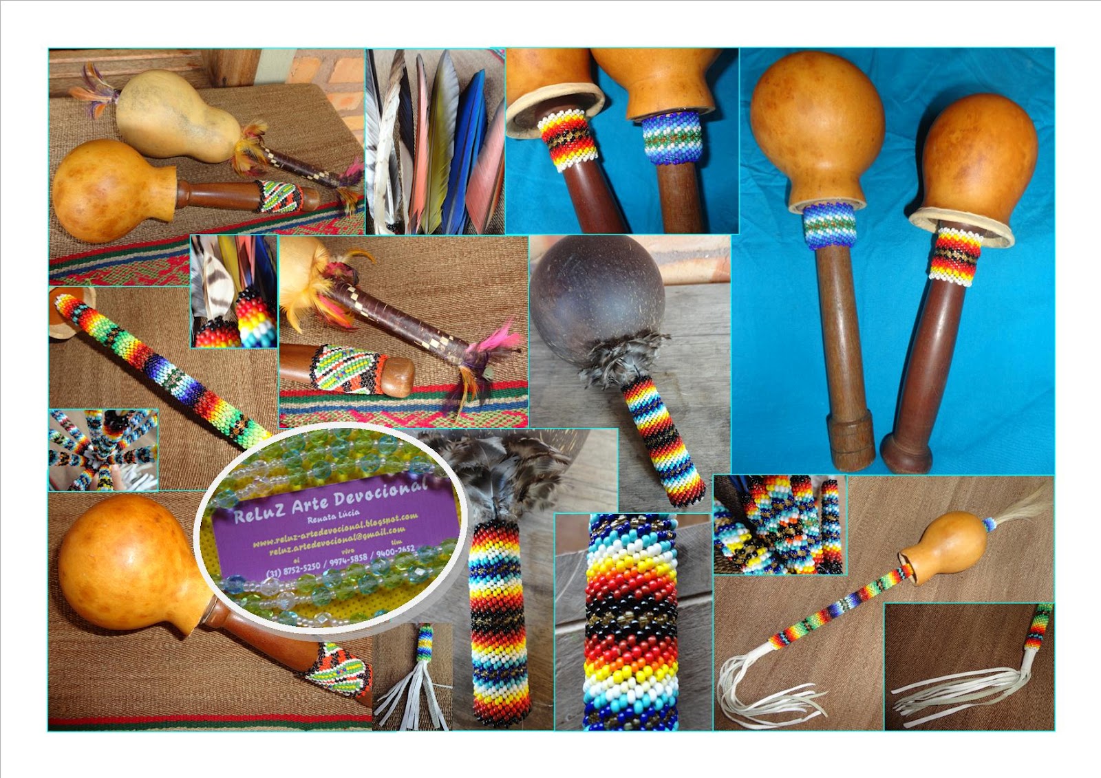 Reluz Arte Indígena Maracás de Cabaça e Coco