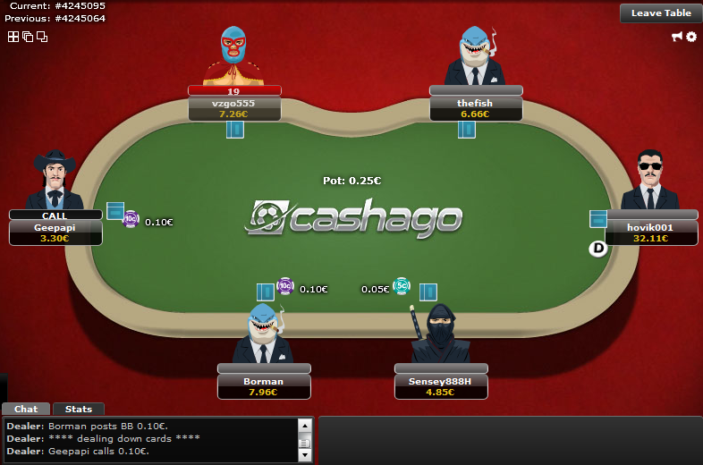 Cashago Poker Screen