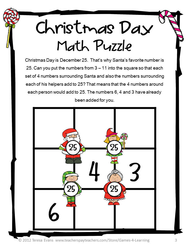 Fun Games 4 Learning: Christmas Math Freebies