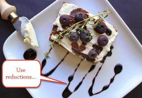 Balsamic reduction on a dessert