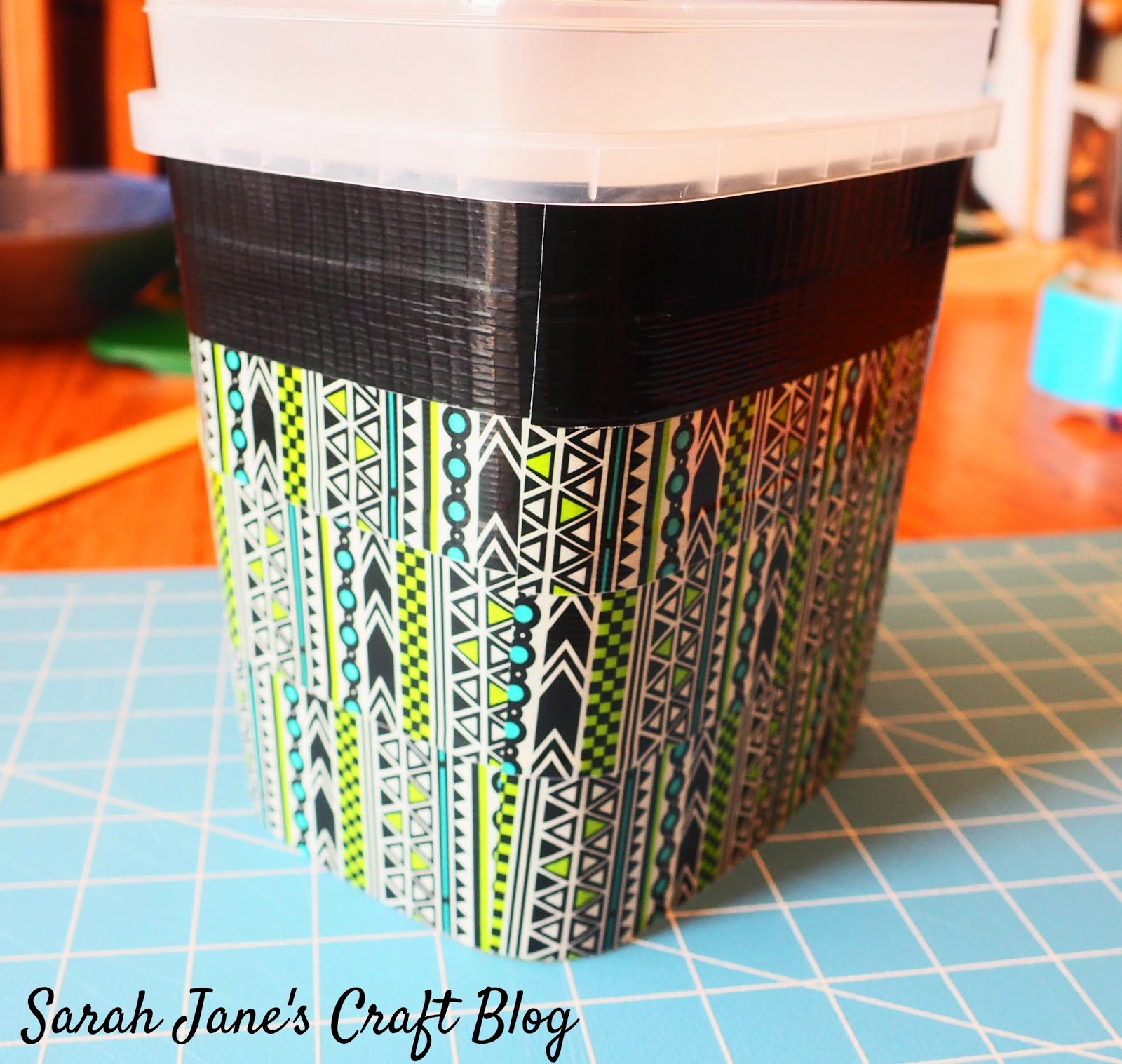 Dishwasher Pod Mini Trash Can (or Storage Canister) with Duct Tape