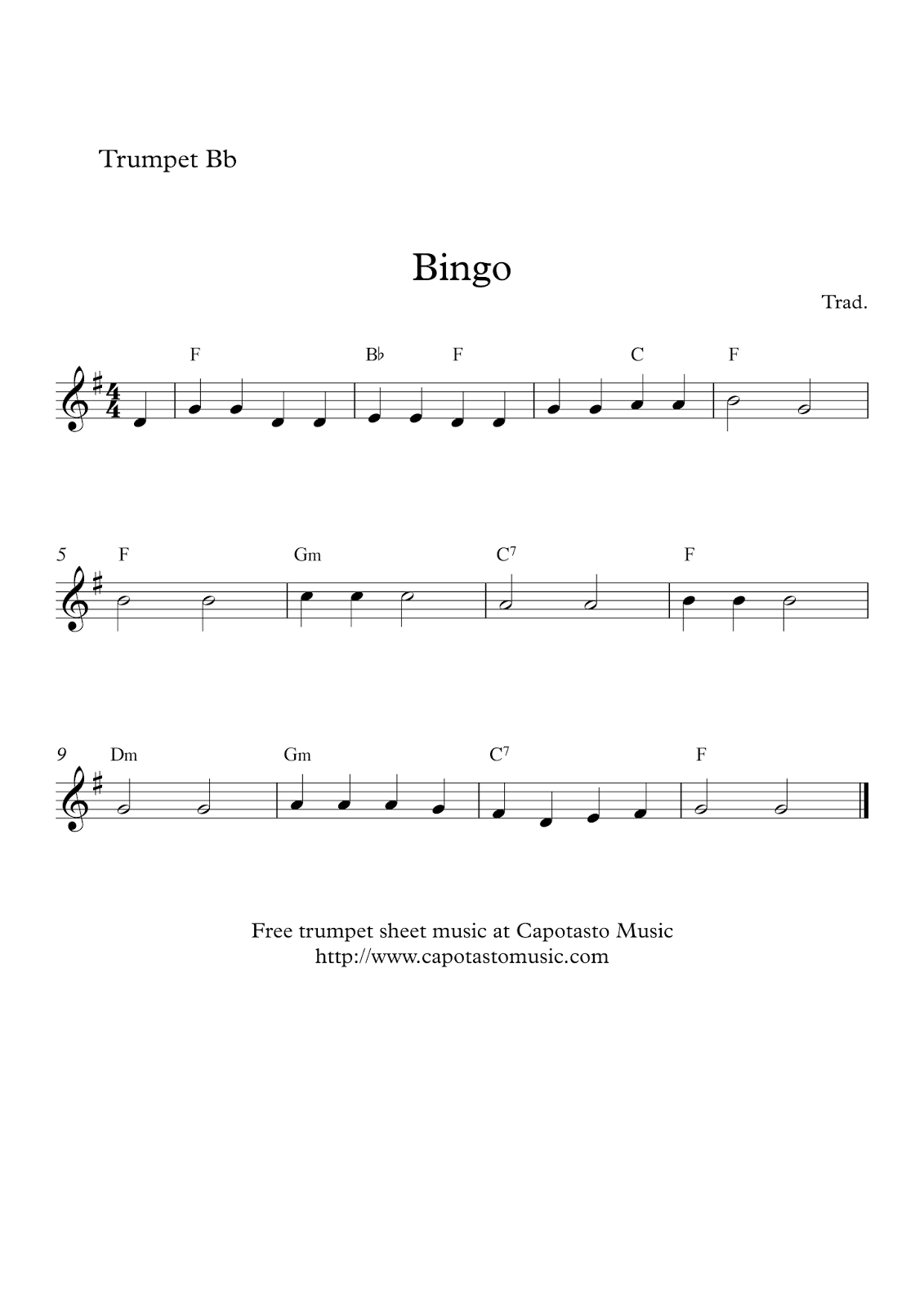 Easy Sheet Music For Beginners Free Easy Trumpet Sheet Music Bingo Easy Sheet Music For Beginners Free Easy Trumpet Sheet Music Bingo