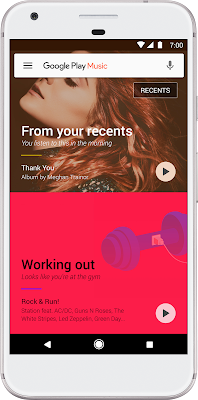 Ein Smartphone zeigt Google Play Musik