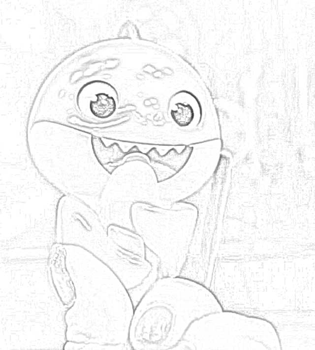 Coloring Pages: Baby Shark Fingerling Coloring Pages Free and Downloadable