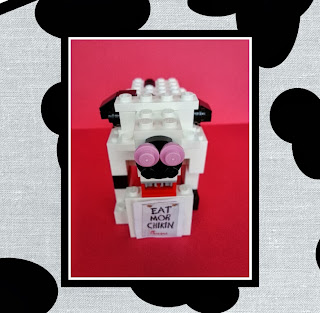 Eat Mor Chikin, Chick-fil-a Cow made out of LEGO bricks
