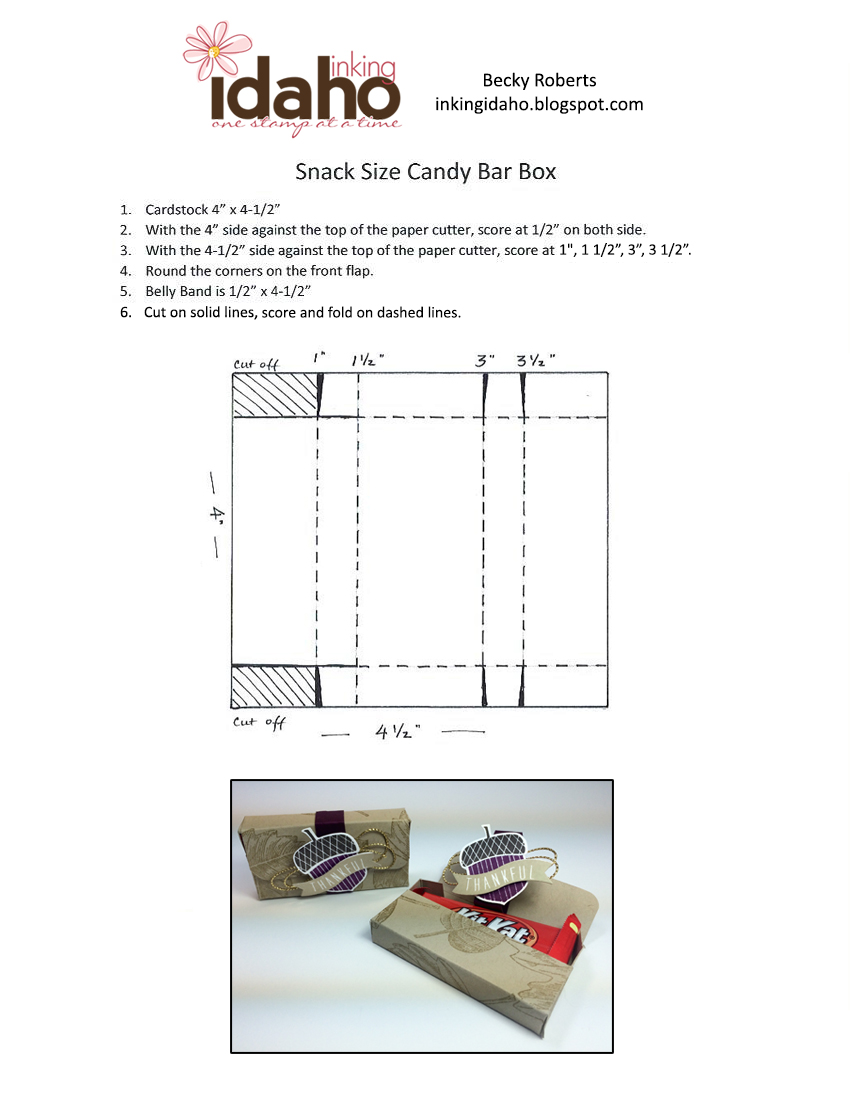 Inking Idaho Acorny Thank You Snack Size Candy Bar Box
